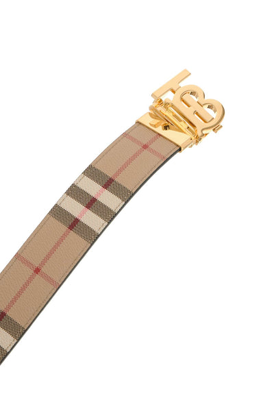 reversible tb check belt 8070286 ARCHIVE BEIGE/GOLD