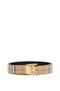 reversible tb check belt 8070286 ARCHIVE BEIGE/GOLD