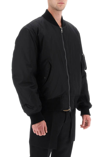 graves' padded bomber jacket with back emblem embroidery 8071725 BLACK