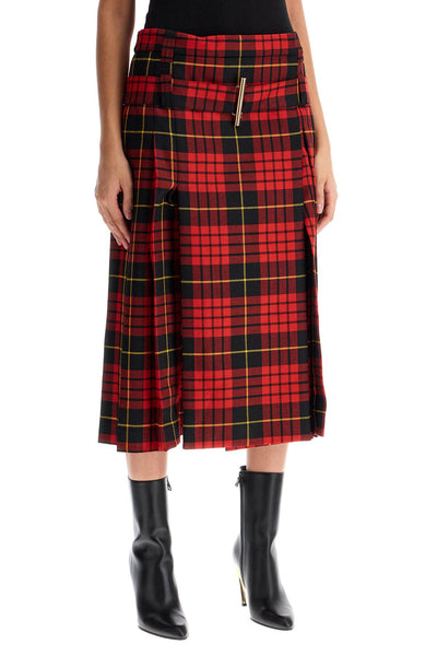 plaid pleated skirt with 807987 QJAEJ RED-BLACK-YELLOW