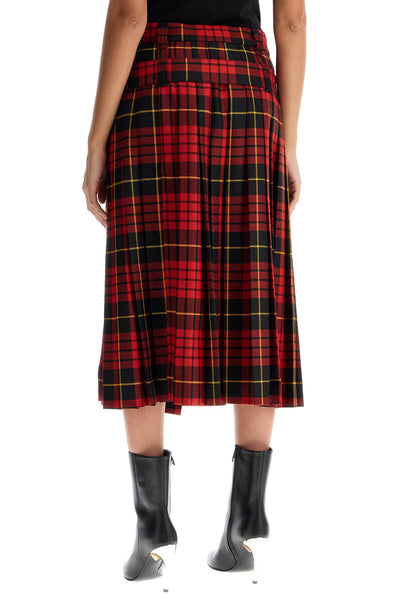 plaid pleated skirt with 807987 QJAEJ RED-BLACK-YELLOW