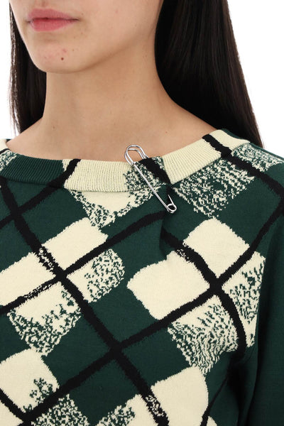 Burberry "cropped diamond pattern pullover 8081138 IVY