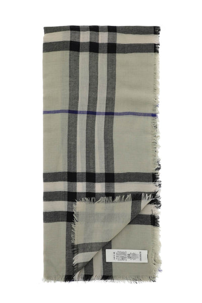 Burberry ered wool stole 8085068 LICHEN