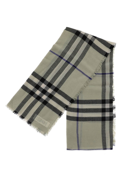 Burberry ered wool stole 8085068 LICHEN