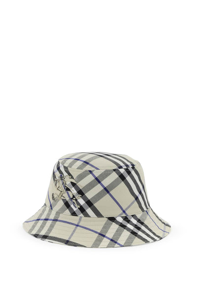 Burberry ered cotton blend bucket hat with nine words 8085725 LICHEN