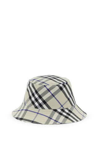 Burberry ered cotton blend bucket hat with nine words 8085725 LICHEN