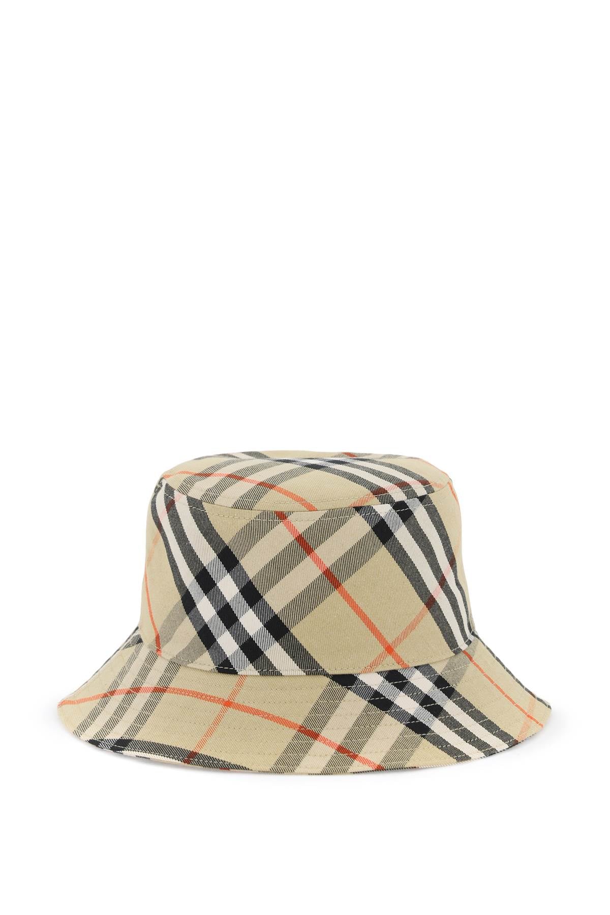 Burberry ered cotton blend bucket hat with nine words 8085726 SAND