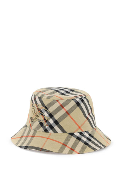 Burberry ered cotton blend bucket hat with nine words 8085726 SAND
