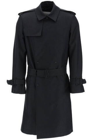 double-breasted silk blend trench coat 8087101 BLACK