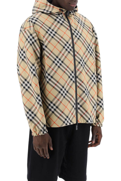 reversible check hooded jacket with 8087219 SAND IP CHECK