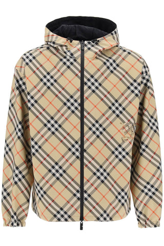 reversible check hooded jacket with 8087219 SAND IP CHECK