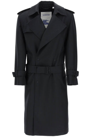 Burberry double-breasted silk twill trench coat 8088822 BLACK