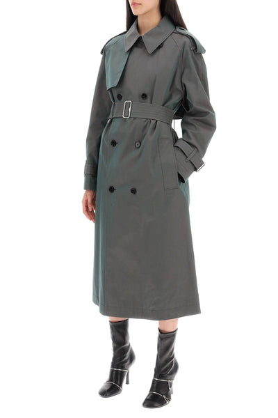long iridescent trench 8088846 ANTIQUE GREEN