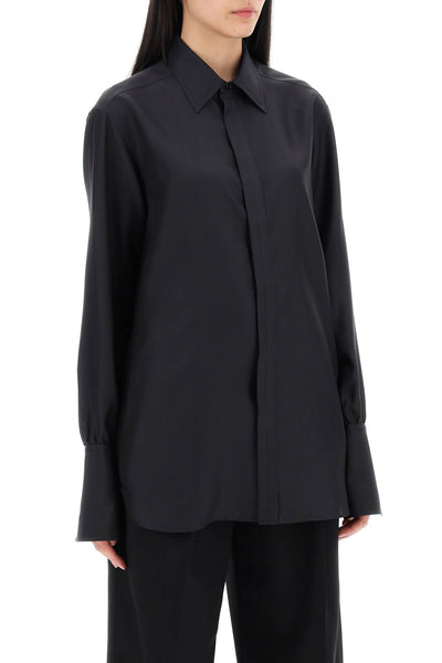 long-sleeved silk shirt 8088946 BLACK