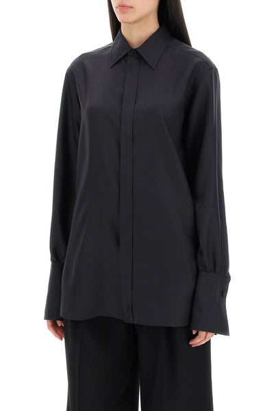 long-sleeved silk shirt 8088946 BLACK