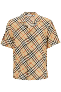 ered silk short-sleeved shirt 8091202 SAND IP CHECK