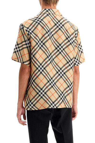 ered silk short-sleeved shirt 8091202 SAND IP CHECK