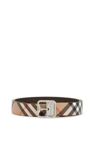 reversible b buckle check belt 8092046 SAND/MILITARY/SILVER