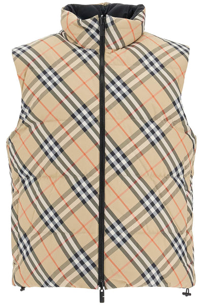 ered

reversible checkered nylon sleeveless 8094236 SAND IP CHECK