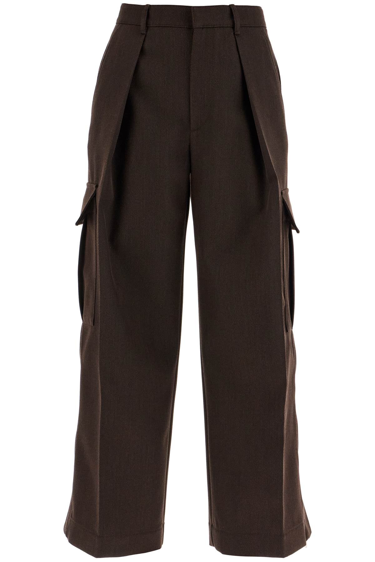 wool cargo pants for men 8094945 BROWN/BLACK