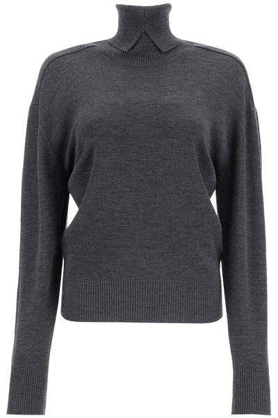 high-neck wool pullover sweater 8095113 MID GREY