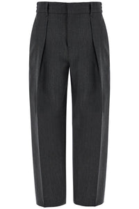wide woolen checked trousers 8095645 GREY BLACK