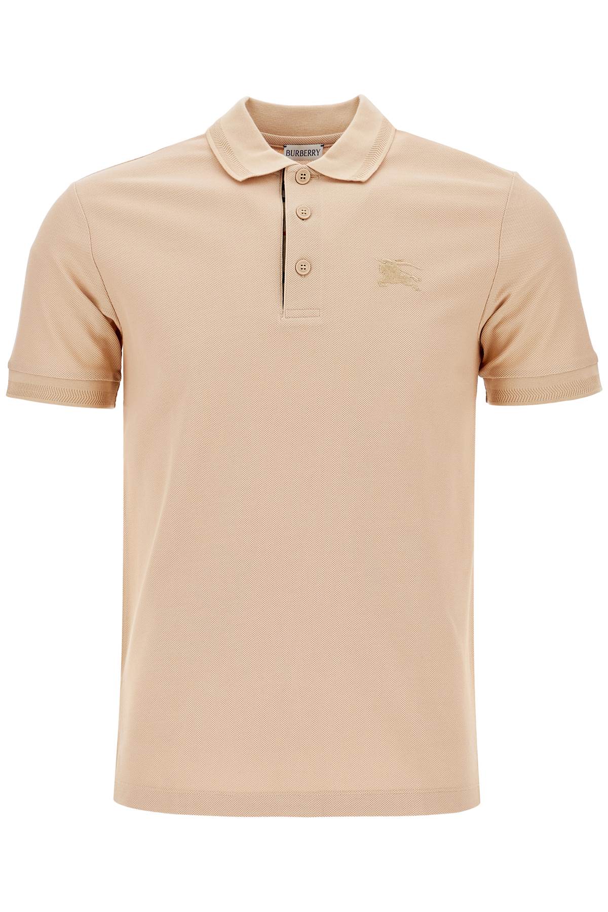 beige cotton polo with ekd embroidered logo 8099167 SOFT FAWN