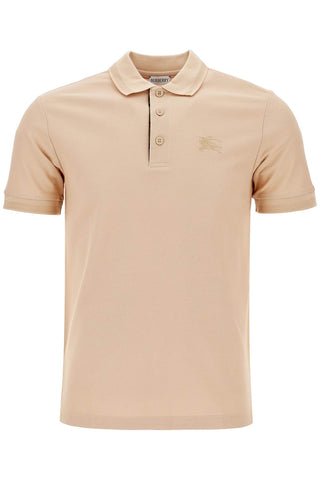 beige cotton polo with ekd embroidered logo 8099167 SOFT FAWN