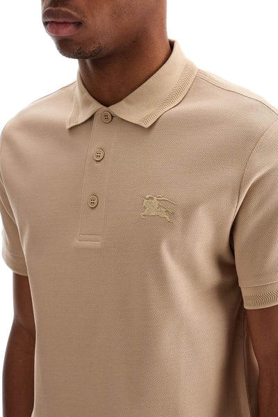 beige cotton polo with ekd embroidered logo 8099167 SOFT FAWN