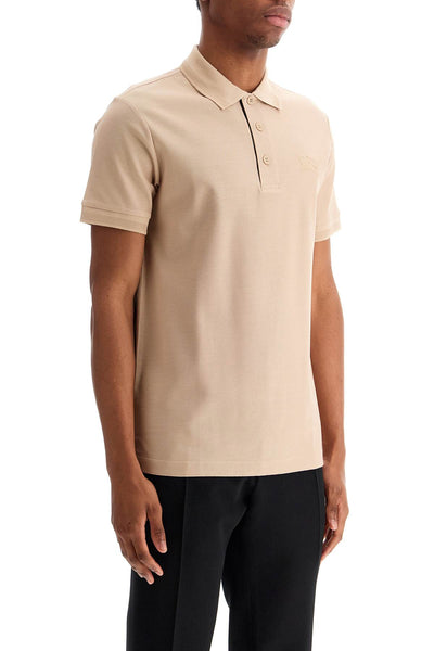 beige cotton polo with ekd embroidered logo 8099167 SOFT FAWN