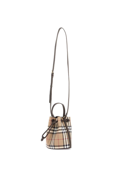 mini check bucket bag with drawstring 8100488 VNTG CHK MILITARY