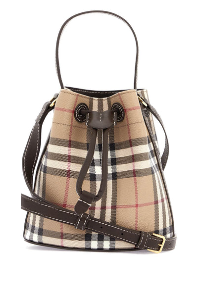 mini check bucket bag with drawstring 8100488 VNTG CHK MILITARY