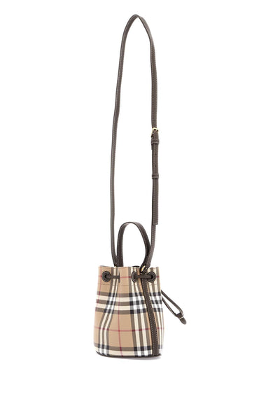 mini check bucket bag with drawstring 8100488 VNTG CHK MILITARY