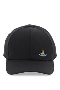 uni colour baseball cap with orb embroidery 81020019W00DD BLACK