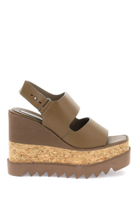 Stella mccartney elyse platform sandals with wedge 810392 AP0AL0 HAZELNUT