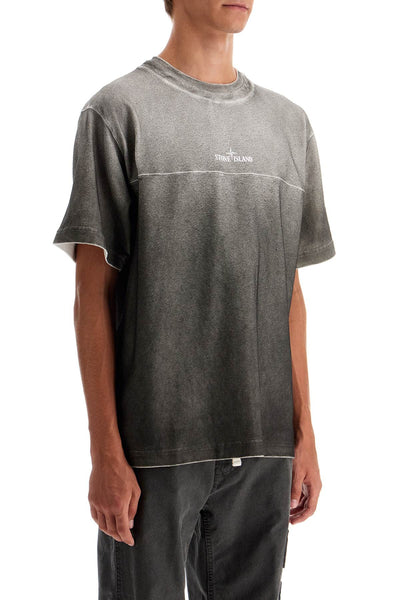 cotton blend gradient t-shirt 8115215T2 PIOMBO