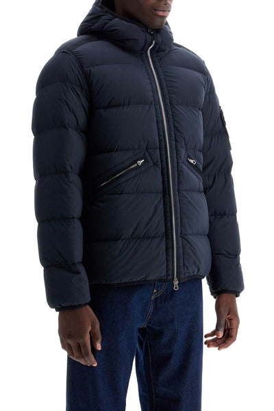 hooded puffer jacket in seamless tunnel nylon 811543128 BLEU