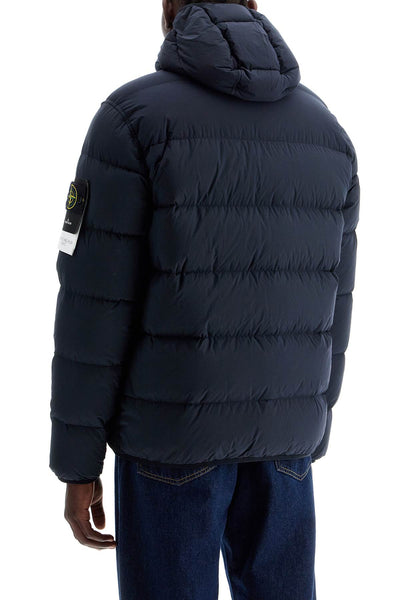 hooded puffer jacket in seamless tunnel nylon 811543128 BLEU