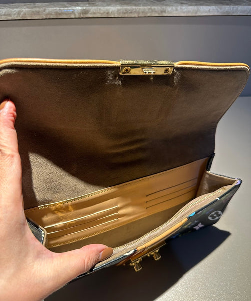 Paris Station Louis vuitton black multicolor monogram courtney clutch | Italystation.com - Shop Now at italystation.com