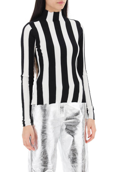ridley striped funnel-neck sweater 909INT PS24 BLACK WHITE