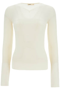 glaze color wool top with v-neck 9699511 GLAZE