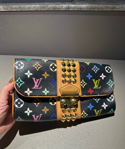 Paris Station Louis vuitton black multicolor monogram courtney clutch | Italystation.com - Shop Now at italystation.com