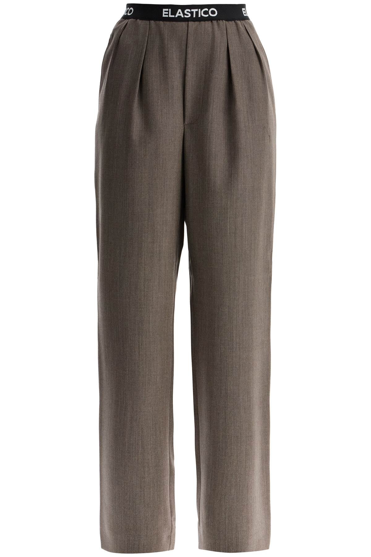 elastic waistband pants A0317 5417 BROWN    103 | Italystation.com