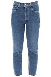 high-waisted straight cropped jeans in the A056D 1370 ESCAPE