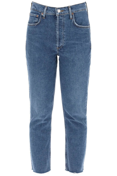high-waisted straight cropped jeans in the A056D 1370 ESCAPE
