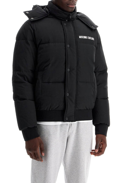 high-neck down jacket with hood A0626 7017 MULTI BLACK