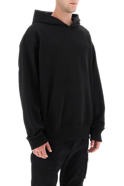 DIESEL logo embroidered hoodie A11304 0GYCJ DEEP/BLACK | Italystation.com - Shop Now at italystation.com