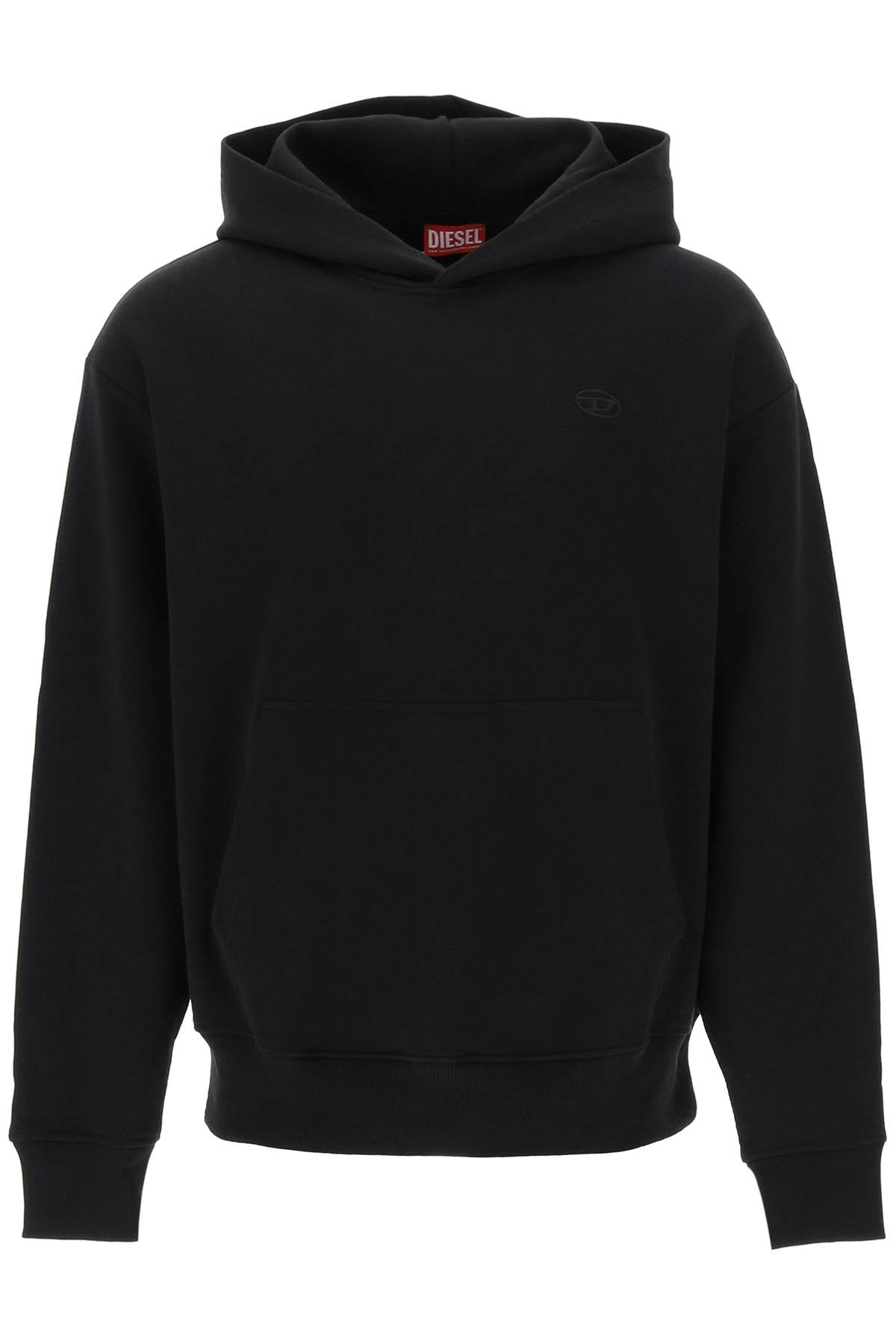 DIESEL logo embroidered hoodie A11304 0GYCJ DEEP/BLACK | Italystation.com - Shop Now at italystation.com