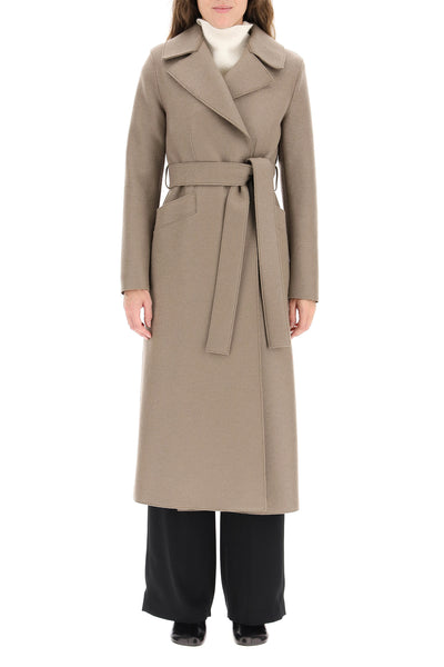 long pressed wool coat A1191MLK TAUPE