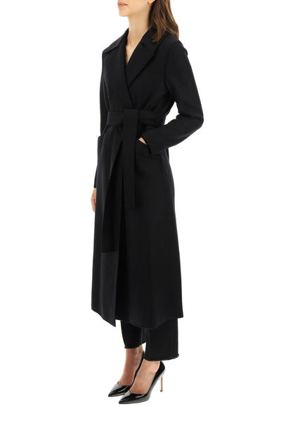 long coat in pressed wool A1191MLK BLACK